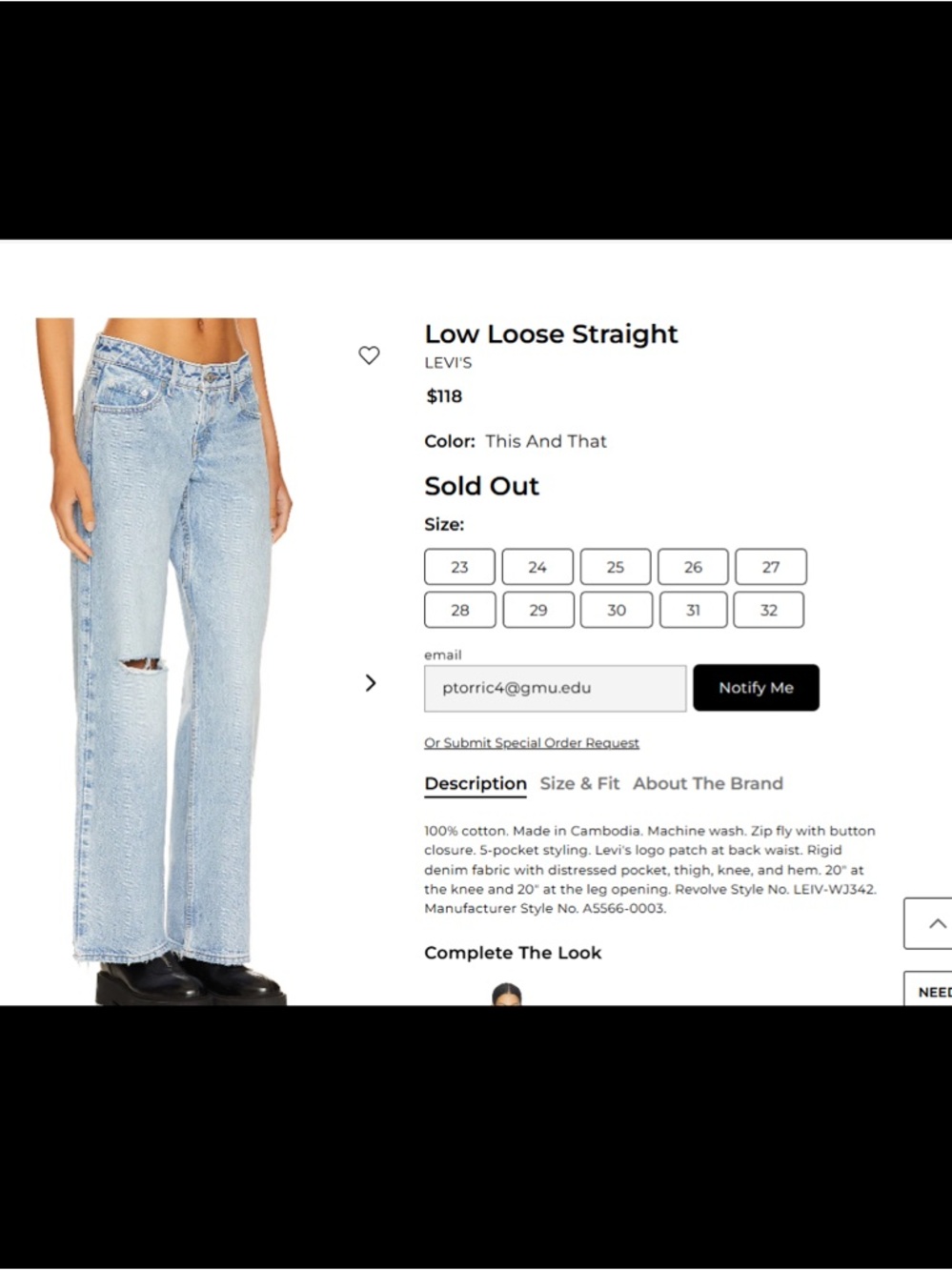 Levi’s Low Loose Straight Jeans - Picture 2 of 7